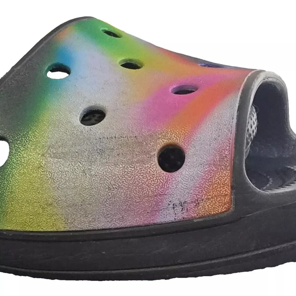 CROCS Classic‎ Slide Sandals Mens 10 / Womens 12 Tie Dye Multicolor Black Iconic